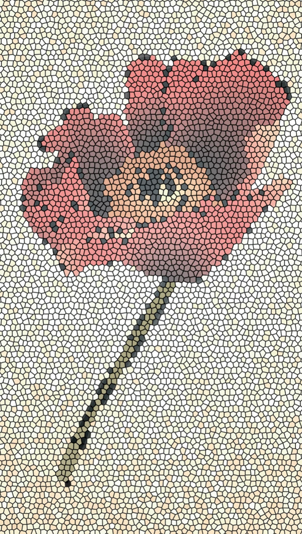 Mosaic of poppy flowers, symbolic of opioid biology